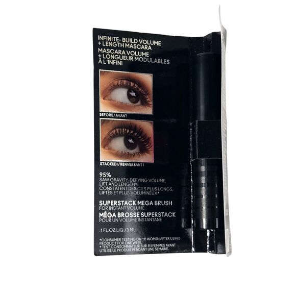 MACStack Mascara Black Stack Mega Brush Travel Size 0.1oz Volumizing Length - Picture 4 of 5